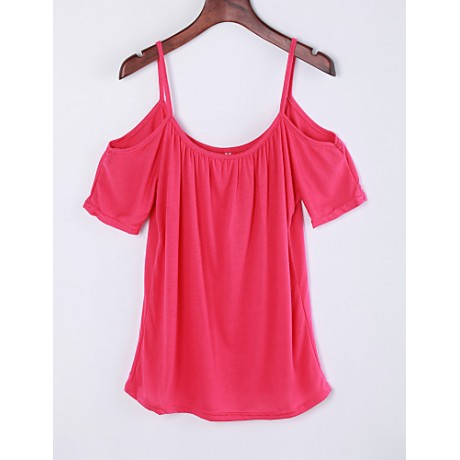 Women's Off Shoulder Strap Flutter T-shirt